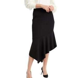 Laranor Skirt Womens 4xl Black Flywheel Detail Asymmetrical Cut Diver Crepe NWT